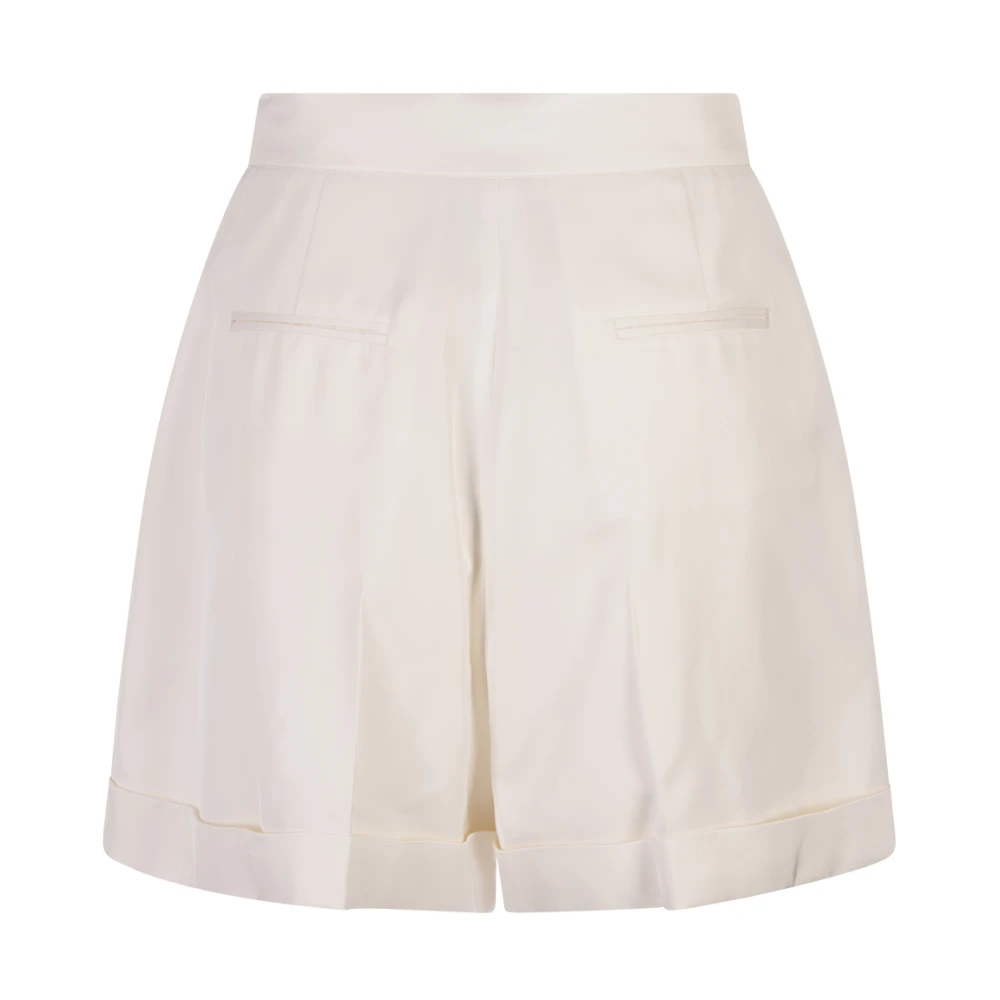 alexander mcqueen Witte op maat gemaakte shorts Gestreken plooi White Dames