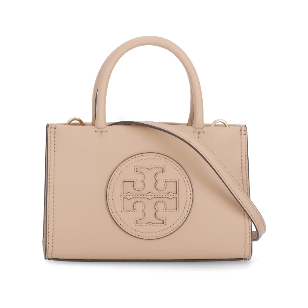 TORY BURCH Eco-lederen winkeltas met dubbel T-logo Beige Dames