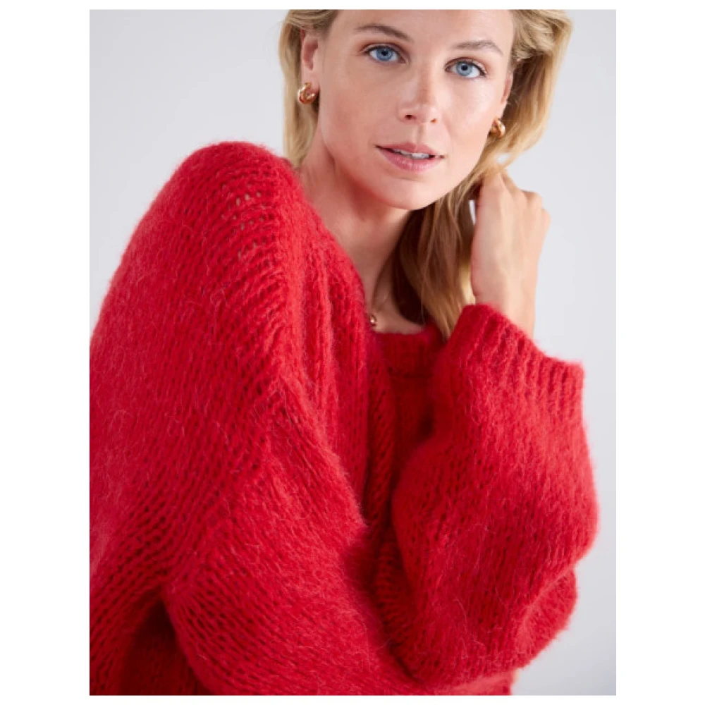 Summum Woman Alpaca Boxy Sweater Red Dames