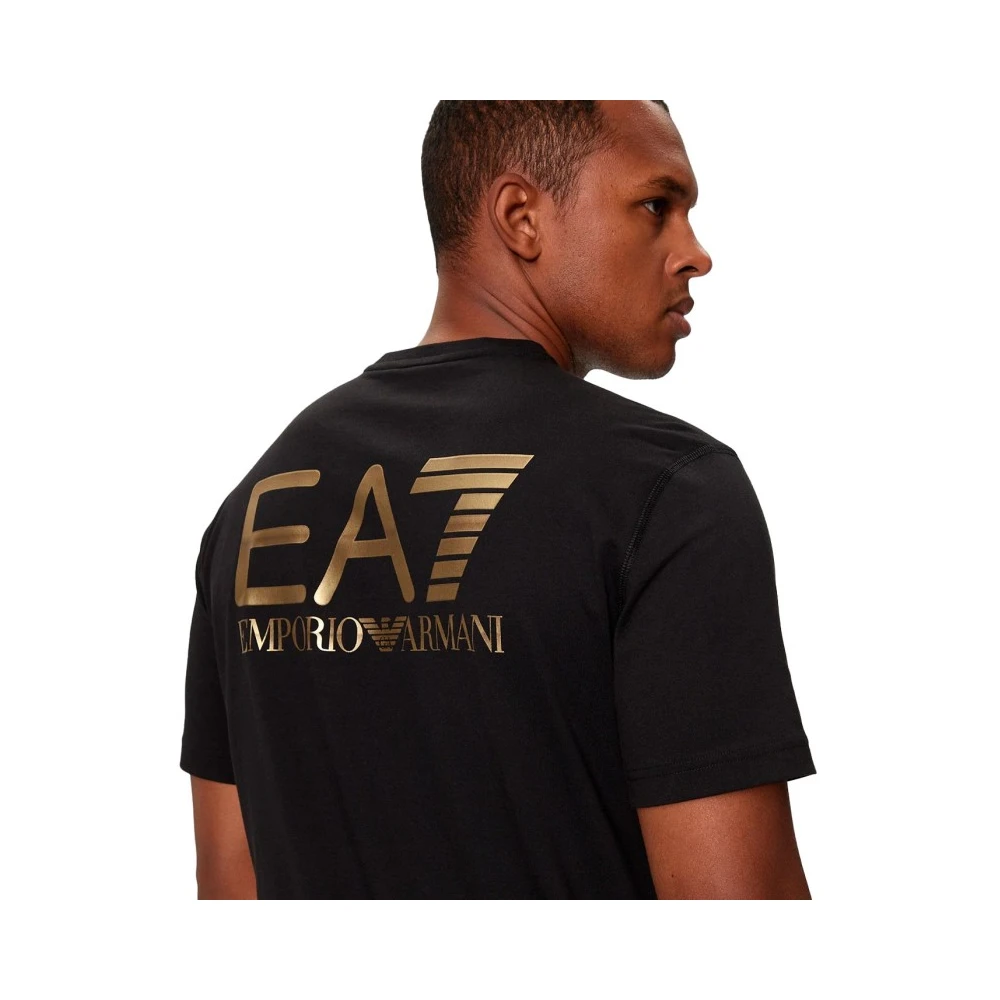 Armani Zwart Logo T-shirt Black Heren