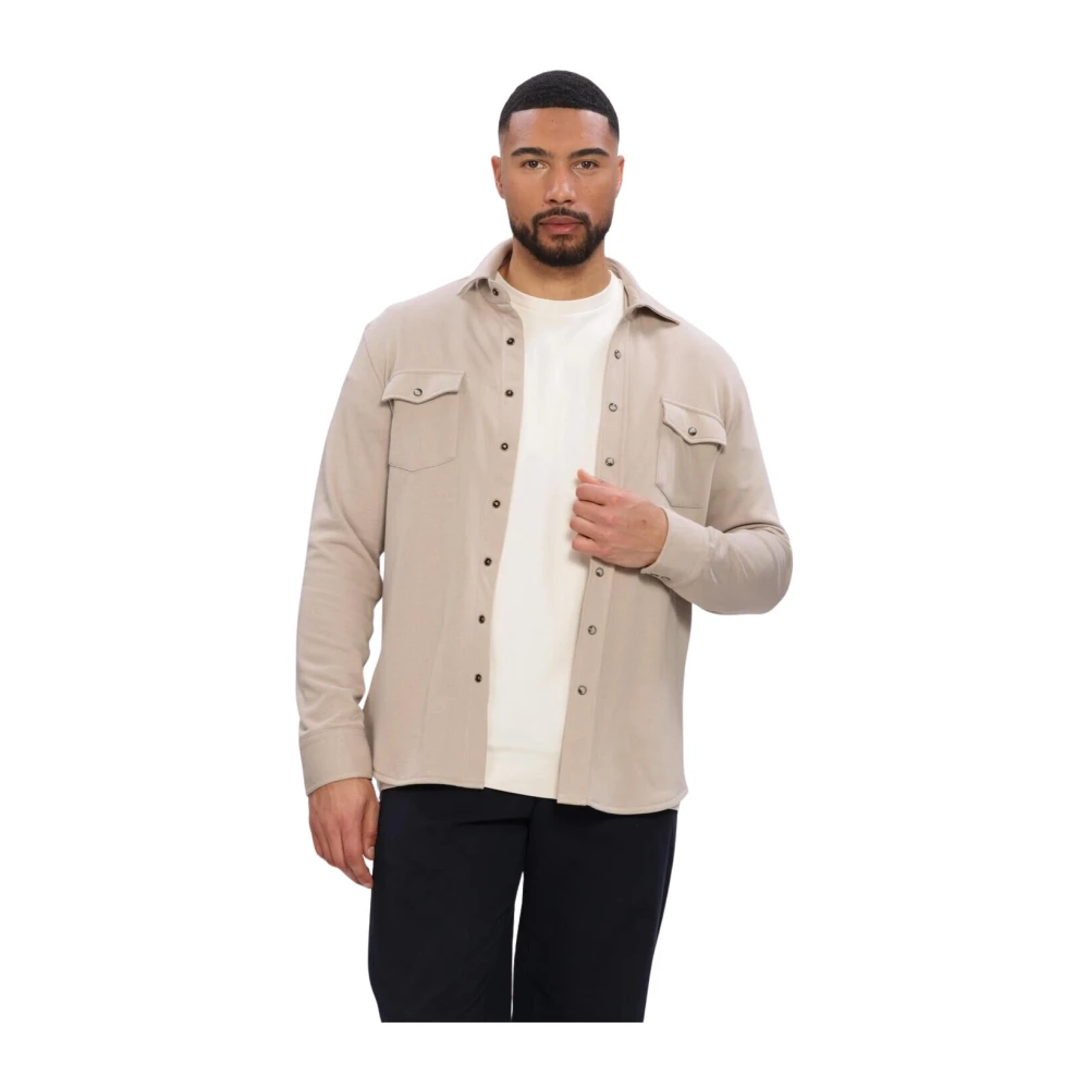 Profuomo Mannelijk Beige Jassen Heren, Xl, Katoen, Overshirt Western