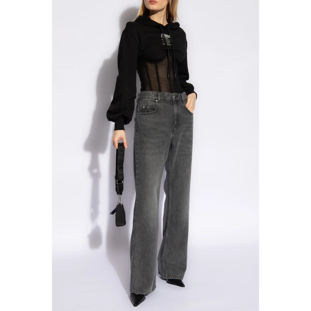 Versace Jeans Couture Sweatshirt in contrasterende stoffen Black Dames