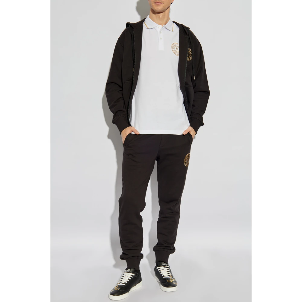 Versace Jeans Couture Polo met geborduurd logo White Heren