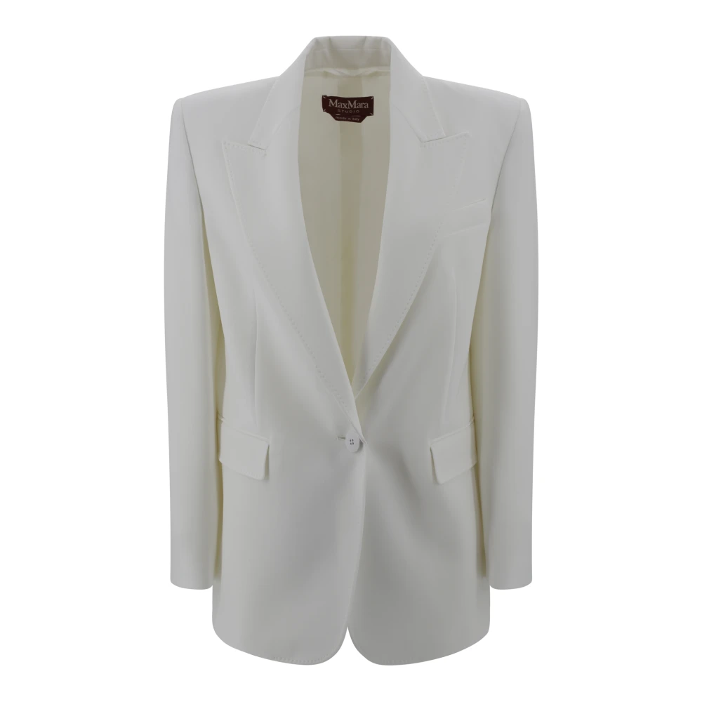 Max Mara Studio Moderne Witte Cady Blazer Jas White Dames