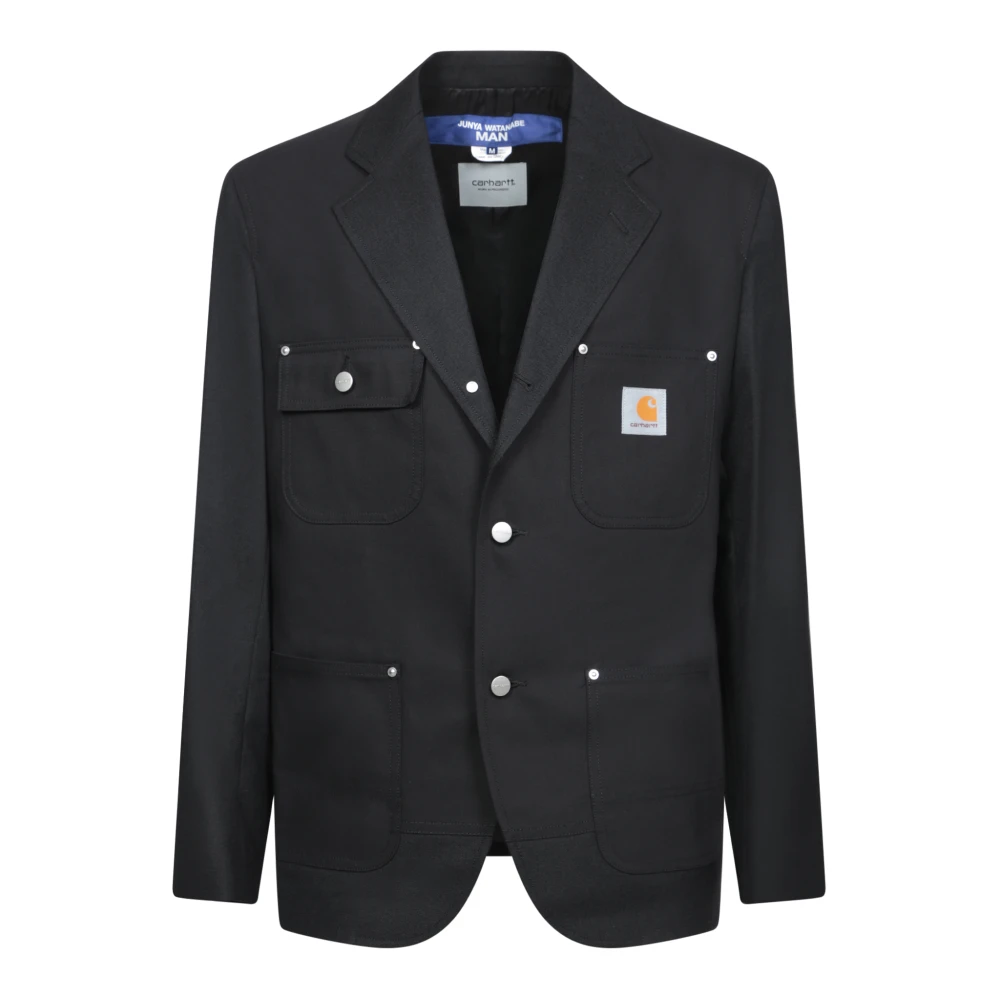 Junya Watanabe Zwarte Wollen Blazer Elegant Getailleerde Pasvorm Black Heren