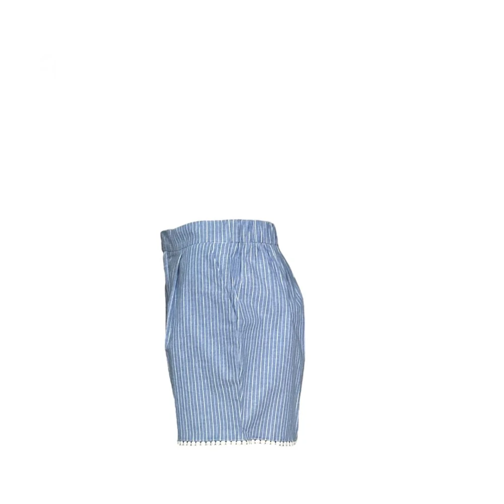 Molly Bracken Katoenen zomershort met elastische taille Blue Dames