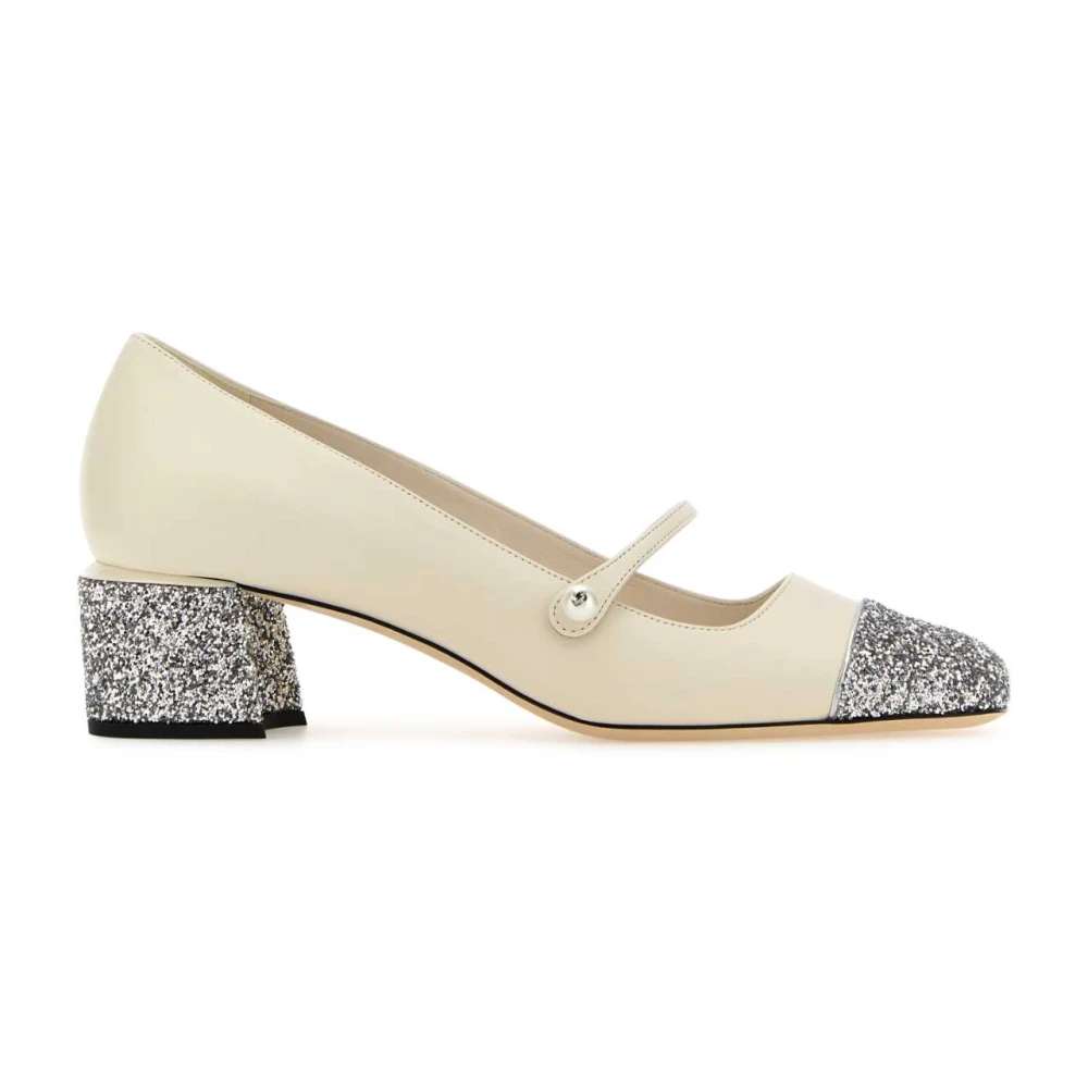 Jimmy Choo Ivory Nappa Läder Pumps White, Dam