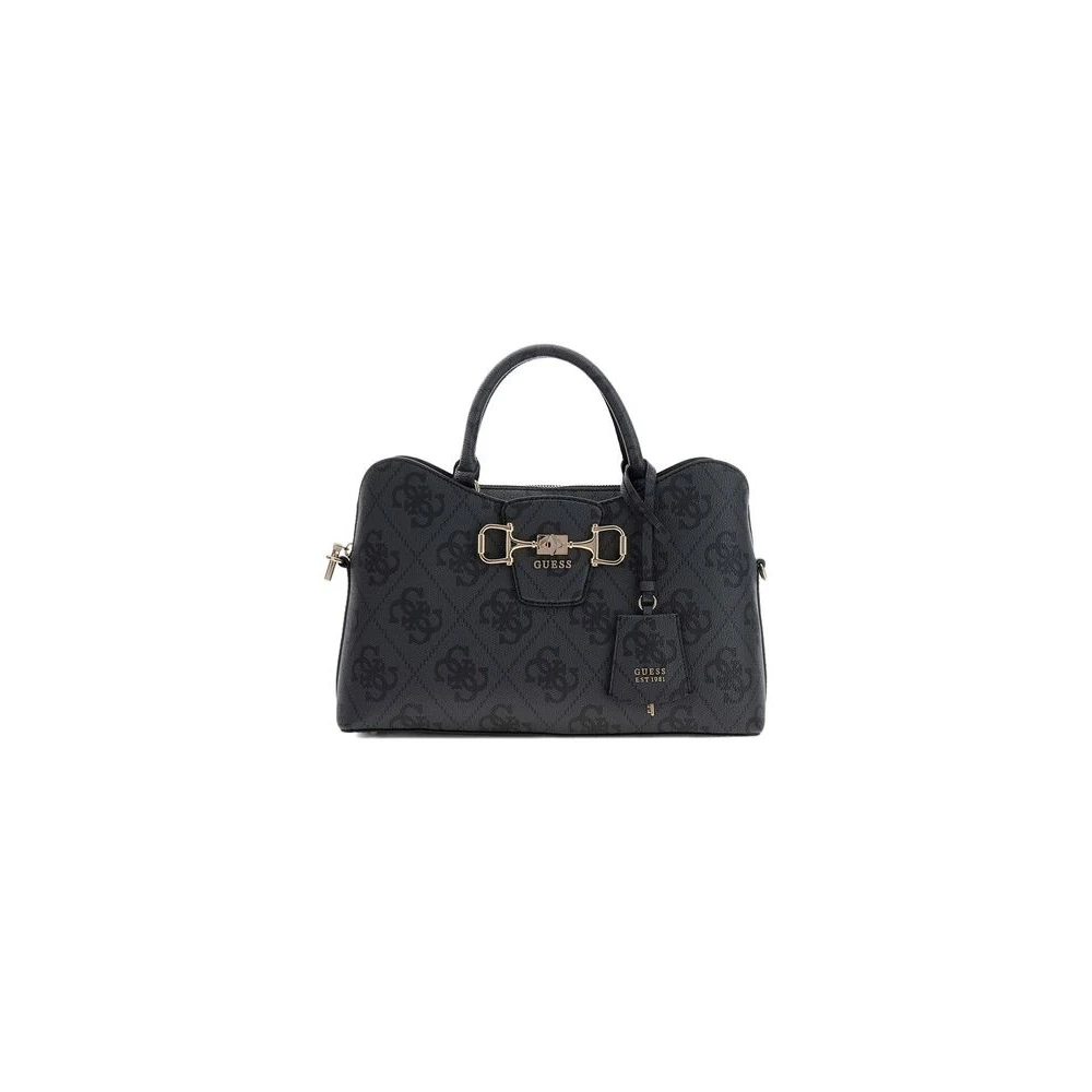 Guess Women's Black Handbags, One Size, Janie Logo Girlfriend Satchel