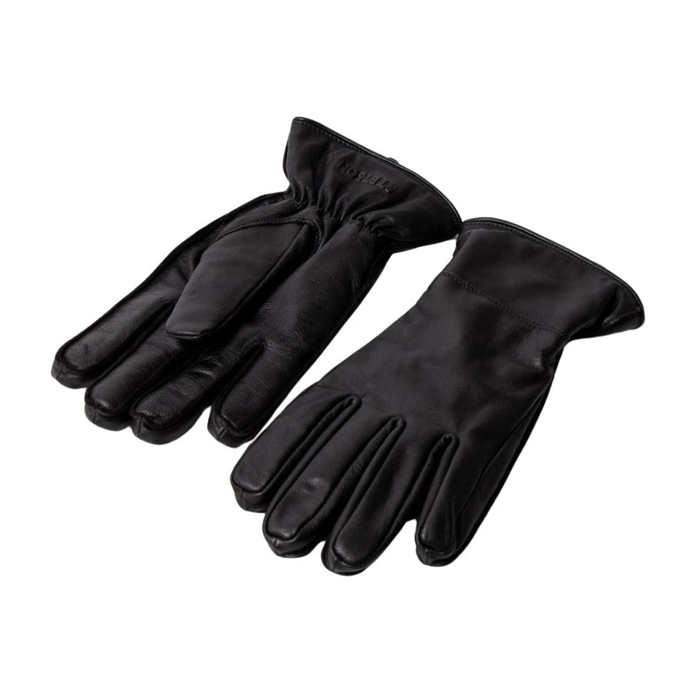 Stetson Zwarte Koeienhuid Handschoenen Black Heren