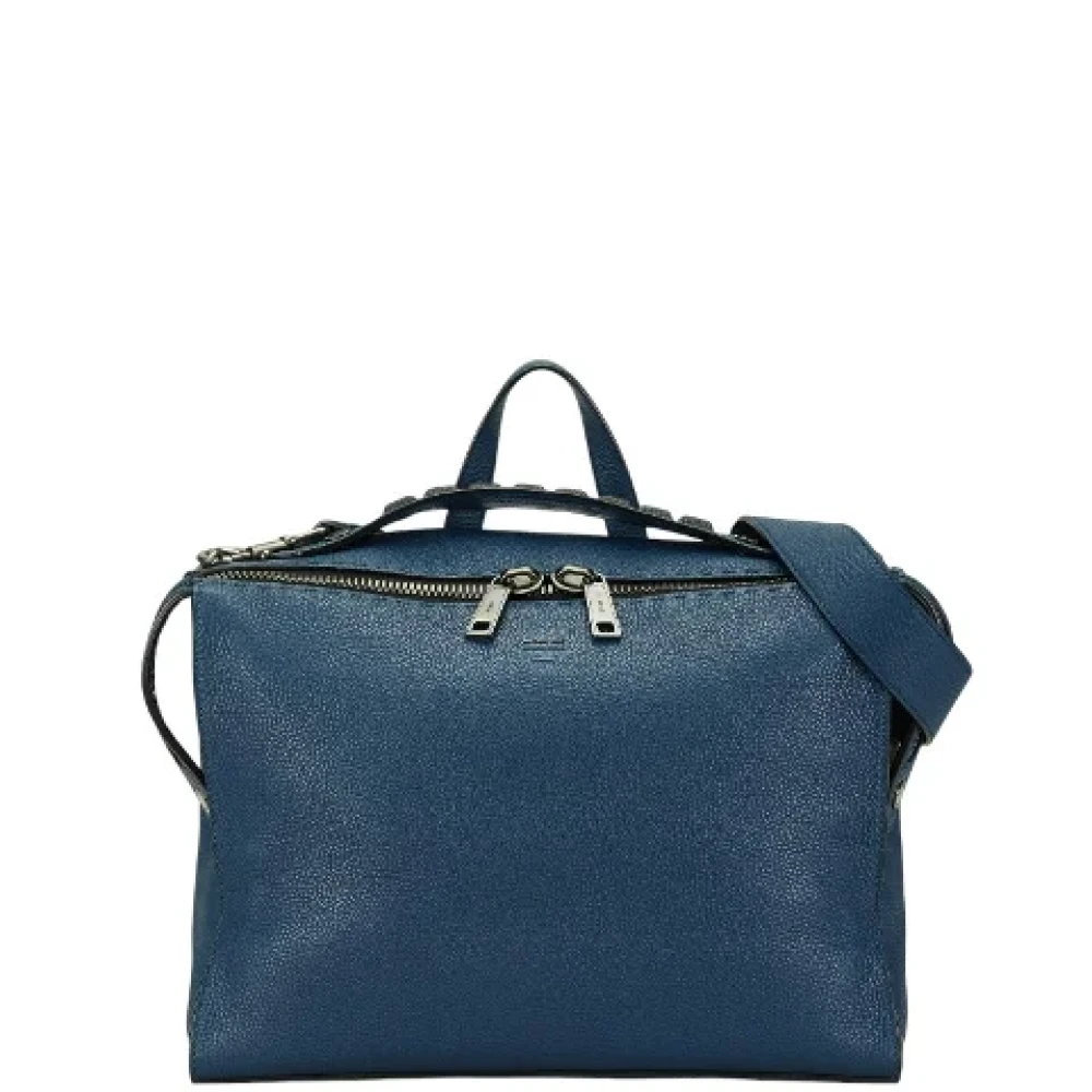 Fendi Vintage Pre-owned Leather handbags Blue Heren
