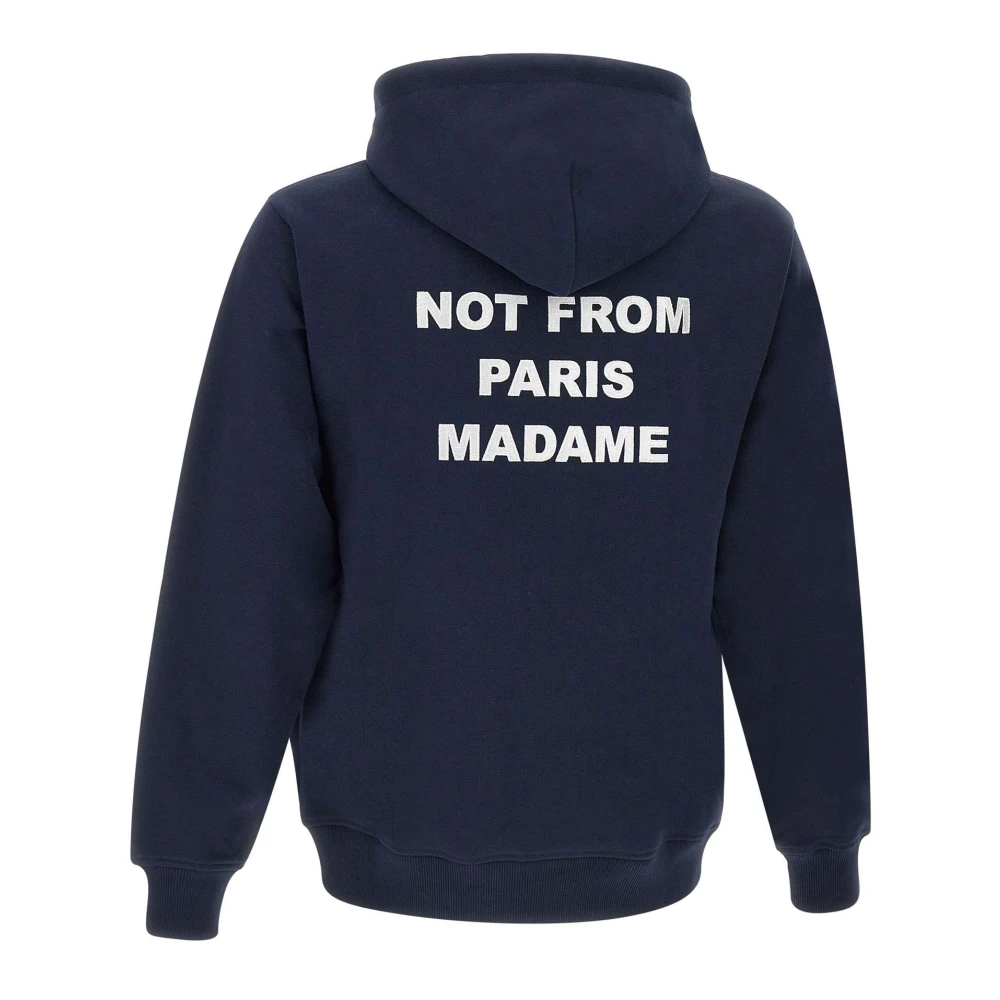 Drole de Monsieur Blauwe hoodie sweatshirt met logoprint Blue Heren