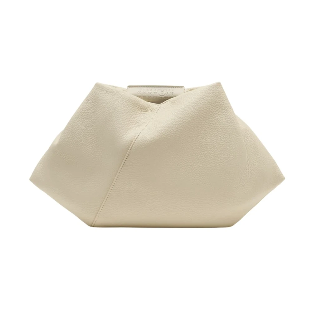Mm6 Maison Margiela Women's White Clutches, One Size, Japanese Draped Mini Purse
