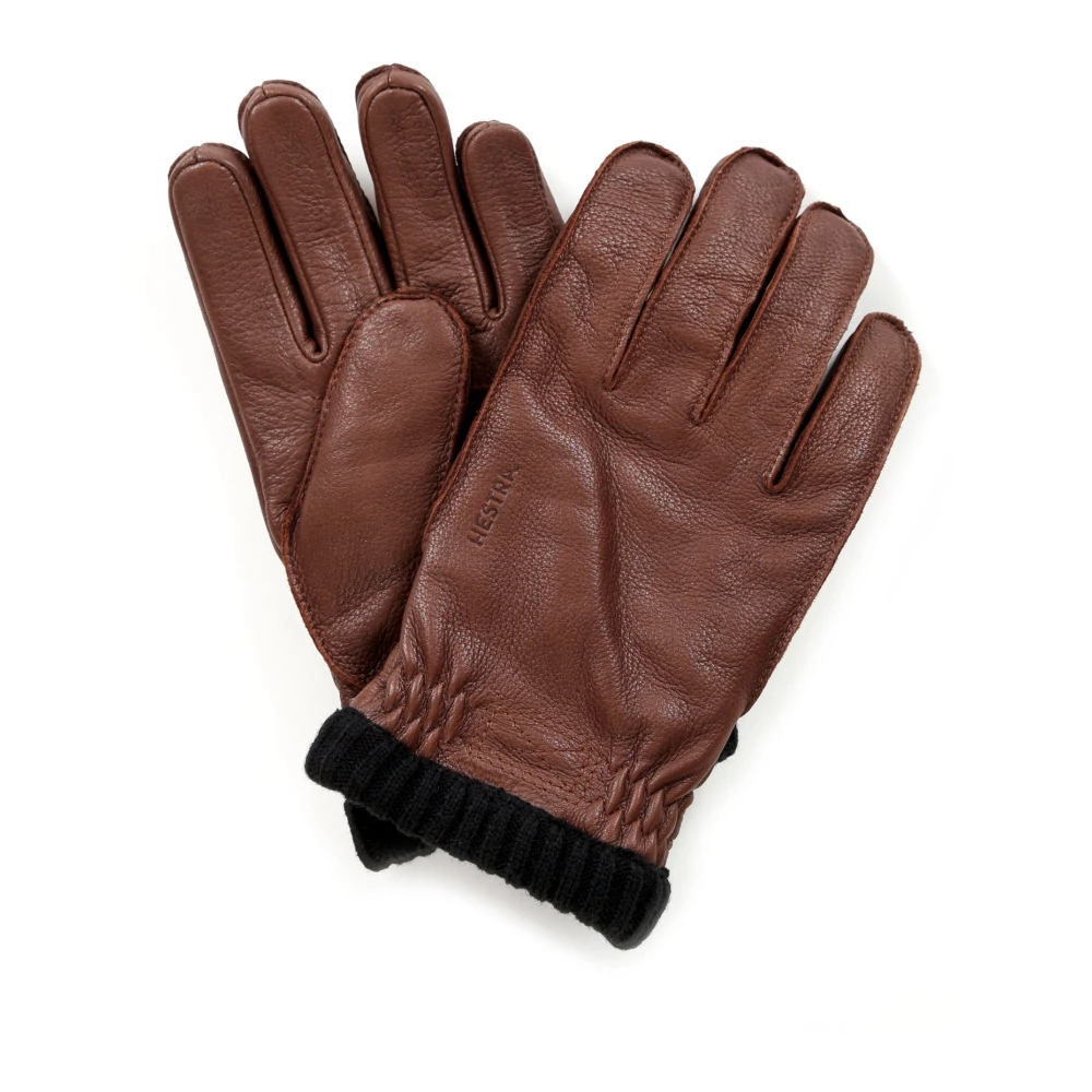 Hestra Hertenleren handschoenen met fleecevoering Brown Heren