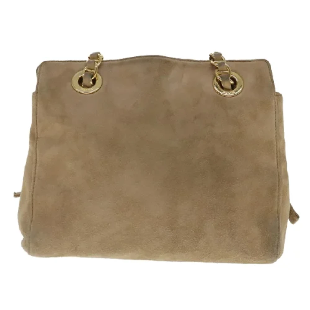 Prada Vintage Pre-owned Suede prada-bags Beige Dames