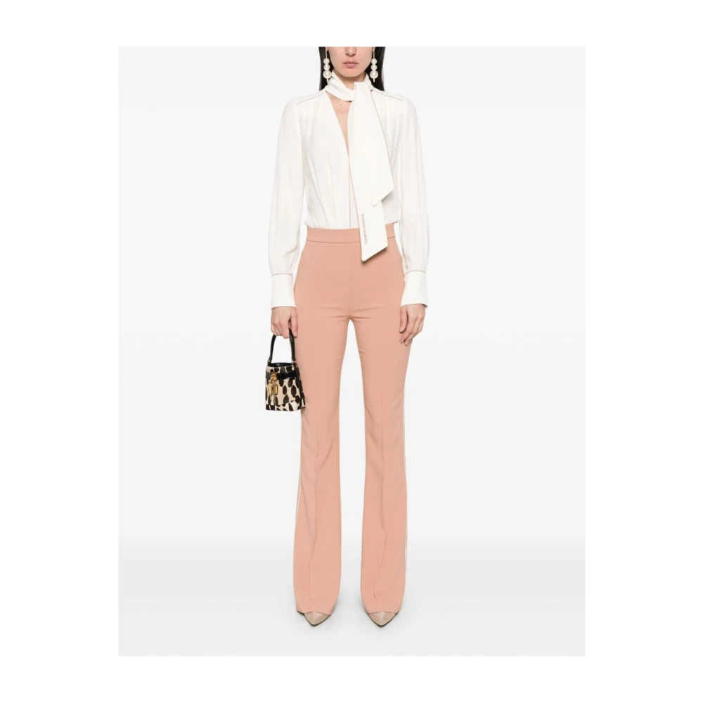 Elisabetta Franchi Wit Beige Broek Damesmode Multicolor Dames