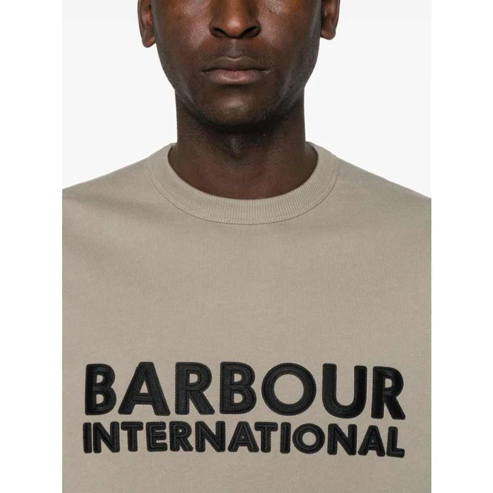 Barbour Grijze Sweater met Logopatches Gray Heren