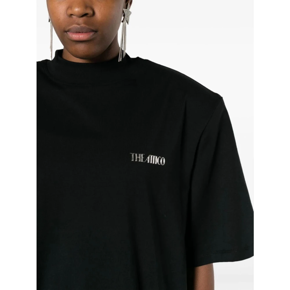 The Attico Zwarte Kilie T-Shirt Black Dames