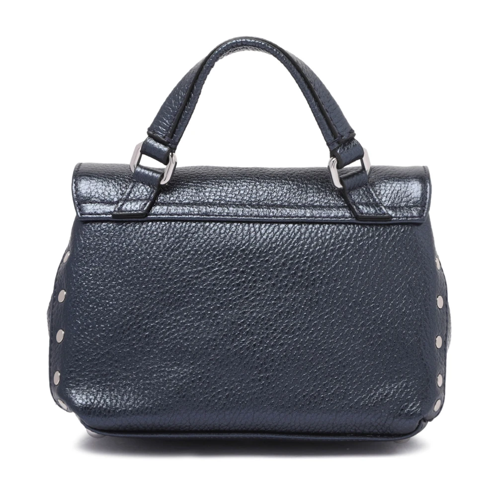 Zanellato Blauwe Postina-tas met zilveren rand Blue Dames