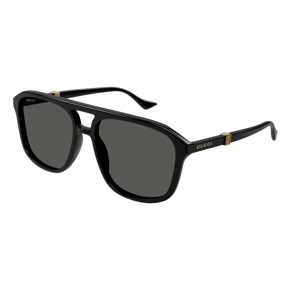 Gucci Men's Black Sunglasses, 57 Mm, Aviator Sunglasses