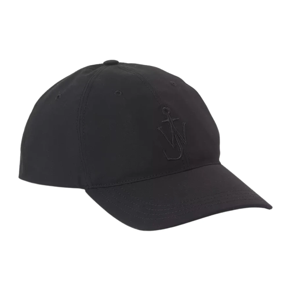 Jw Anderson Men's Black Waxed Cotton Baseball Cap - Hats & Caps - One Size - Accessories