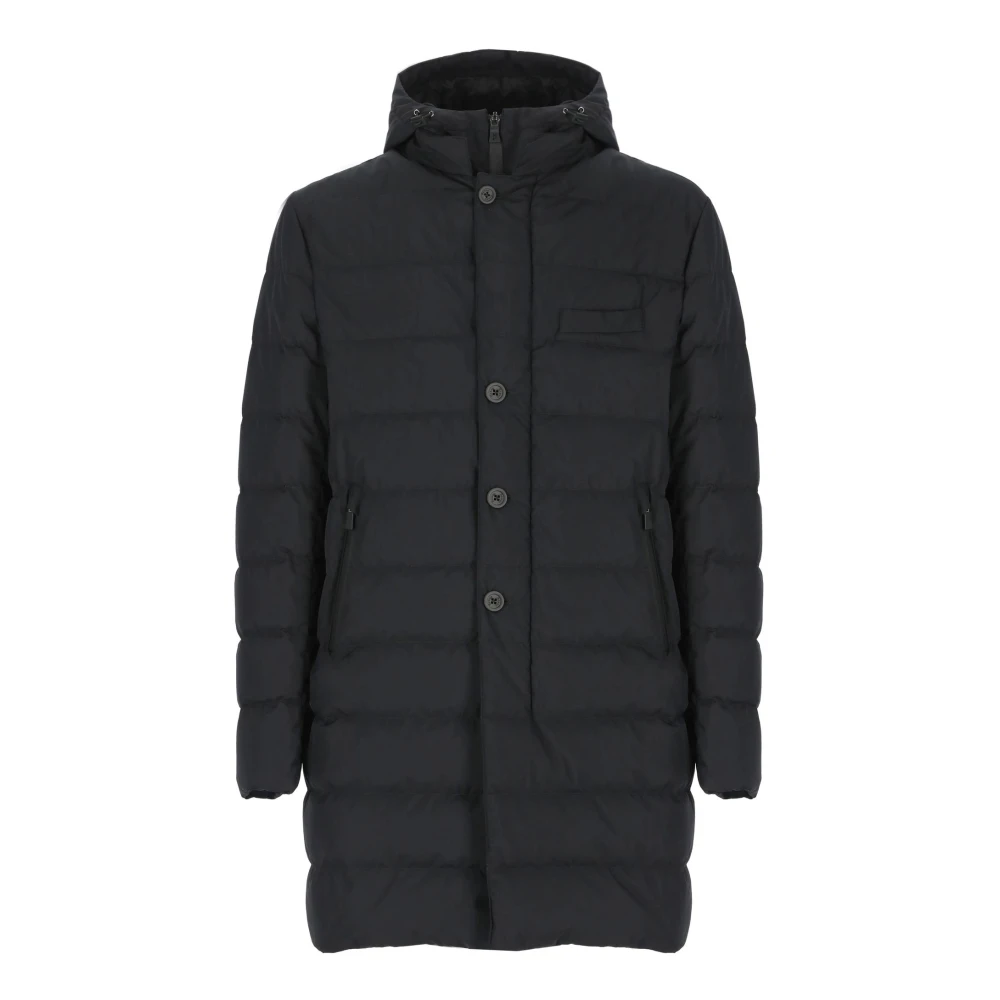 Herno Zwarte Laminar Jas met Ganzendons Black Heren