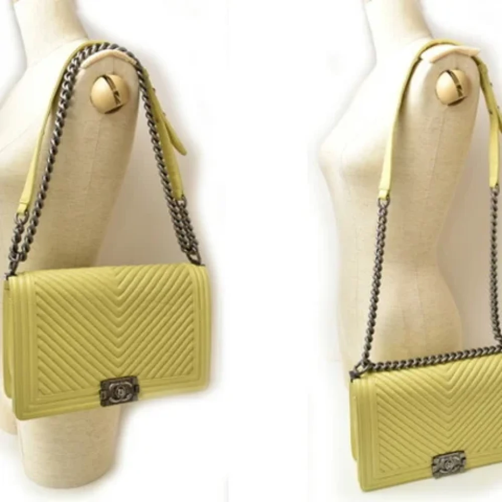 Chanel Vintage Pre-owned Fabric chanel-bags Yellow Dames