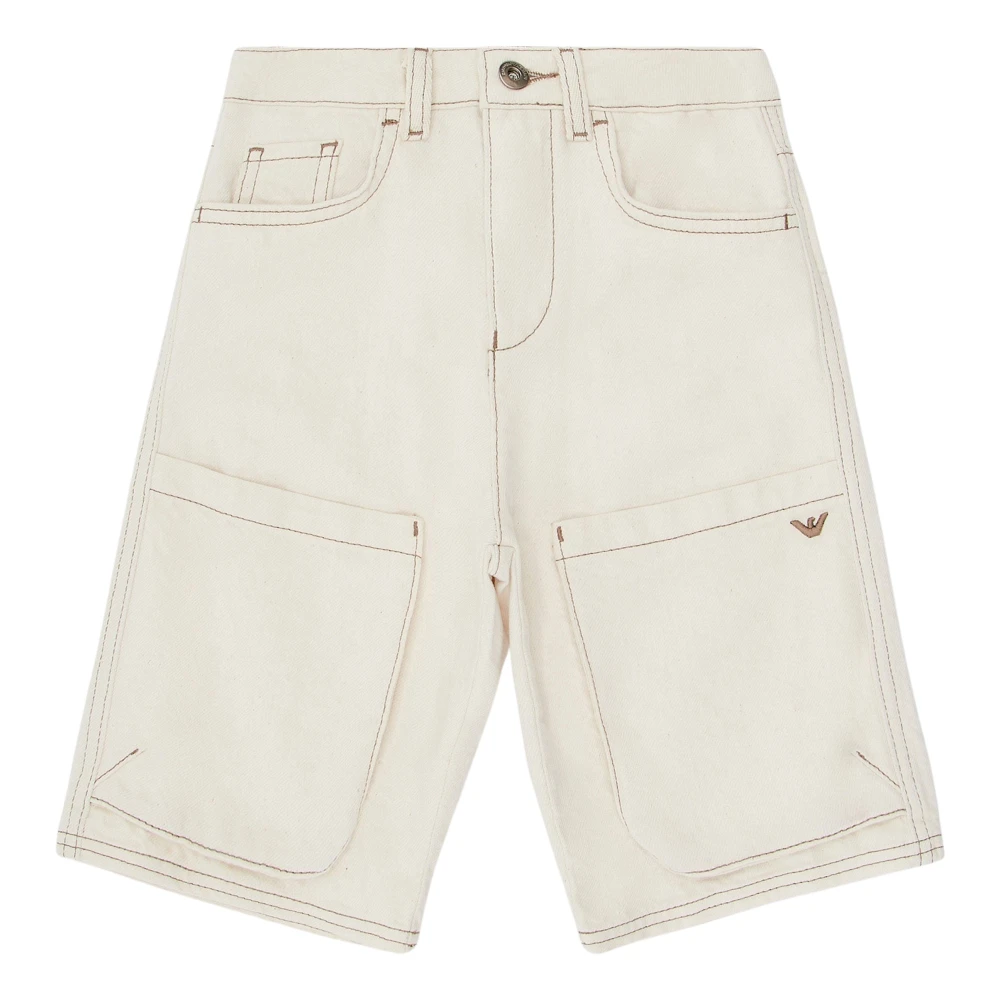 Emporio Armani Boys Beige Shorts, 16 Y, Cotton Bermuda Shorts