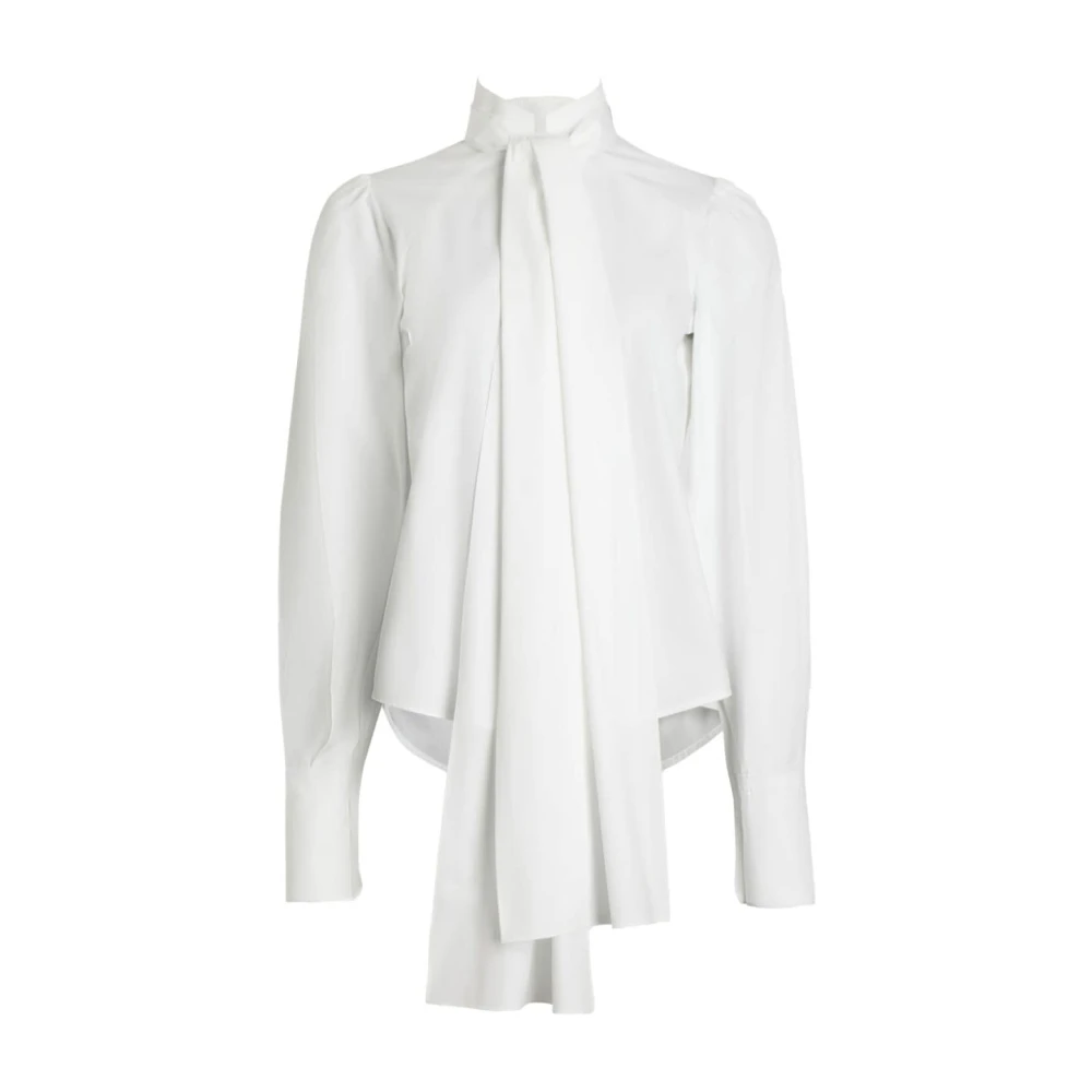 Patou Witte Katoenen Opstaande Kraag Shirt White Dames