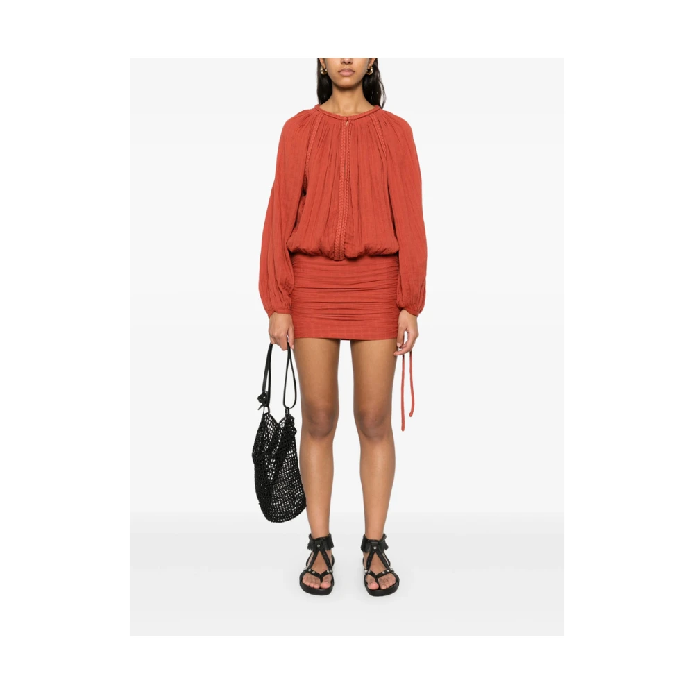 Isabel marant Gerimpelde Roest Rode Jurk Red Dames