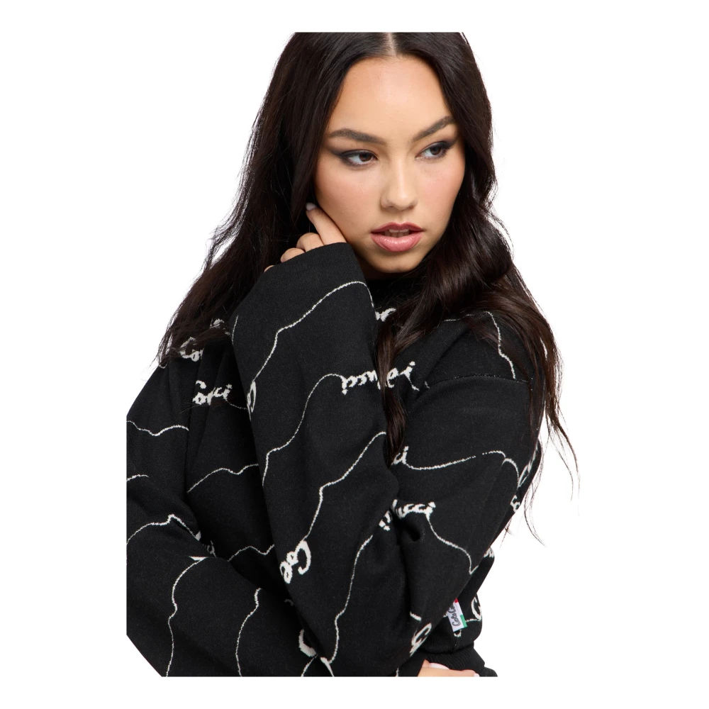 carlo colucci Korte Cropped Sweater Black Dames