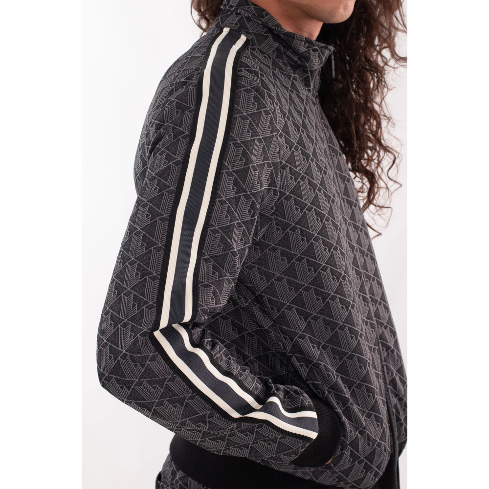 Lacoste Monogram Trainingsjack in Jacquard-stijl Black Heren