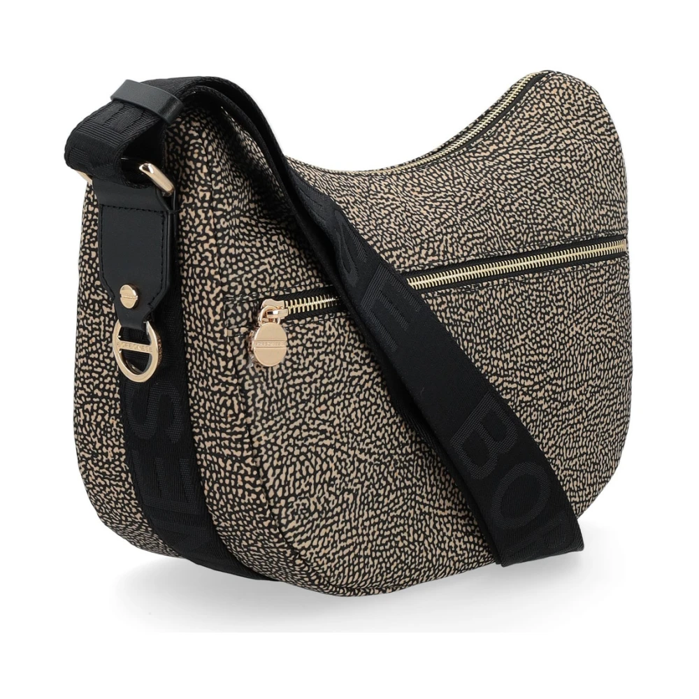 Borbonese Kleine Luna Tas van Nylon met Rits Brown Dames