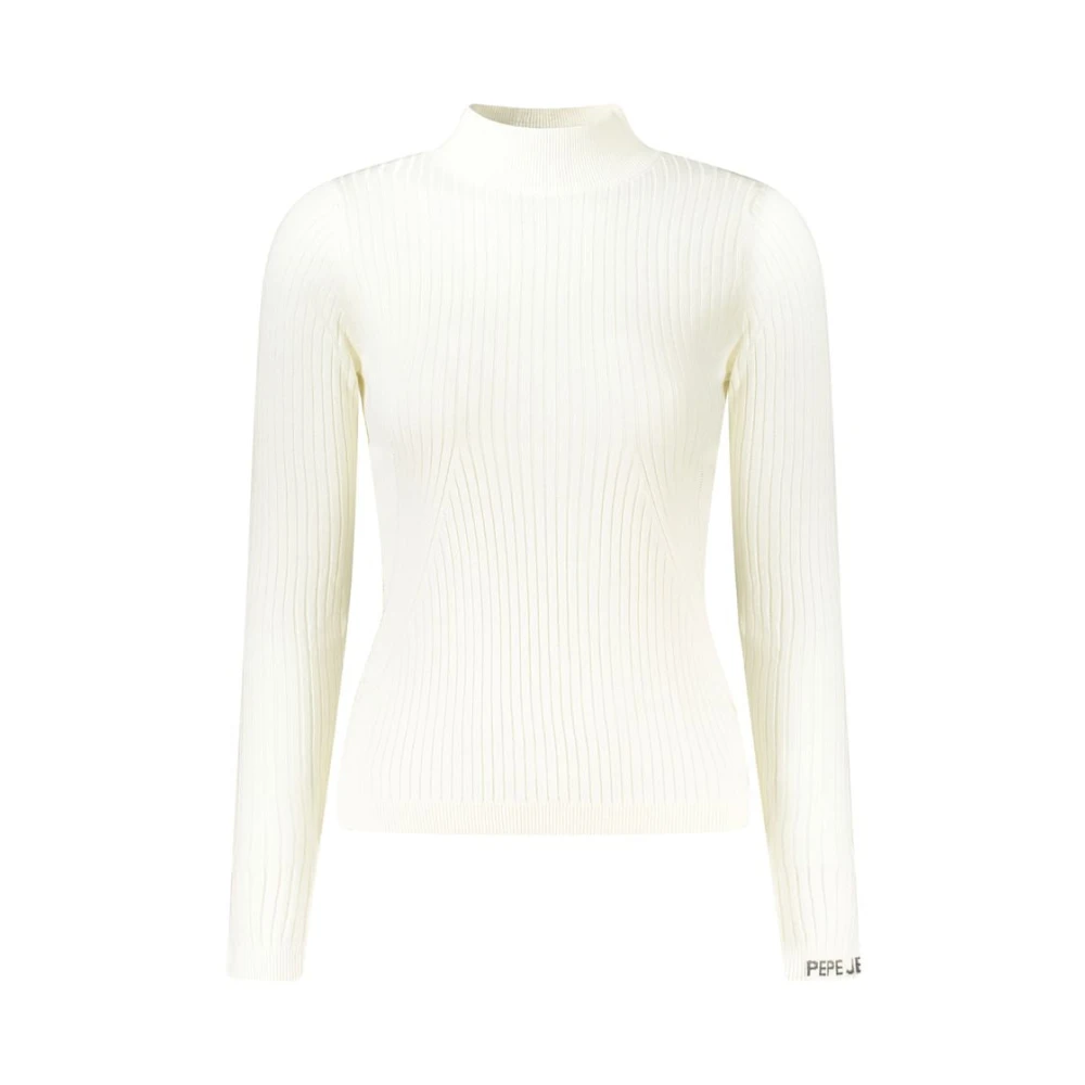 Pepe Jeans Women's White Cotton Turtleneck Jumper - Turtlenecks - Xl - Knitwear