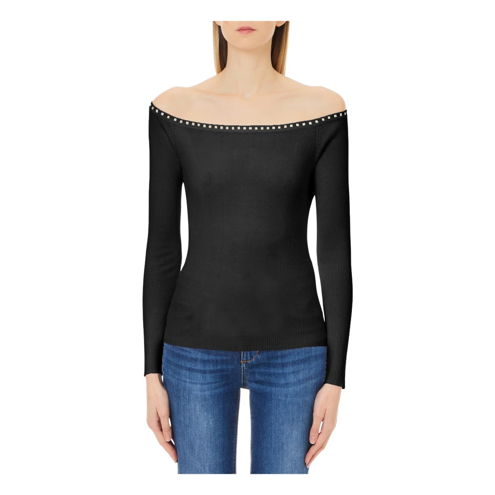 Liu Jo Gesloten Gebreide Trui Black Dames