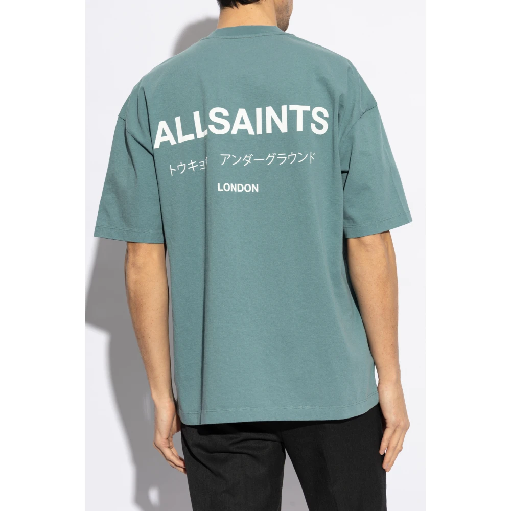 AllSaints Underground Oversized T-shirt Green Heren