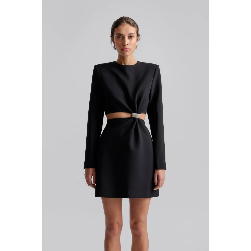 By Malina Versierde Cut Out Mini Jurk Zwart Black Dames