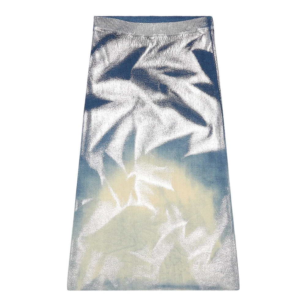 Diesel Knit pencil skirt with metallic effects Blue Dames