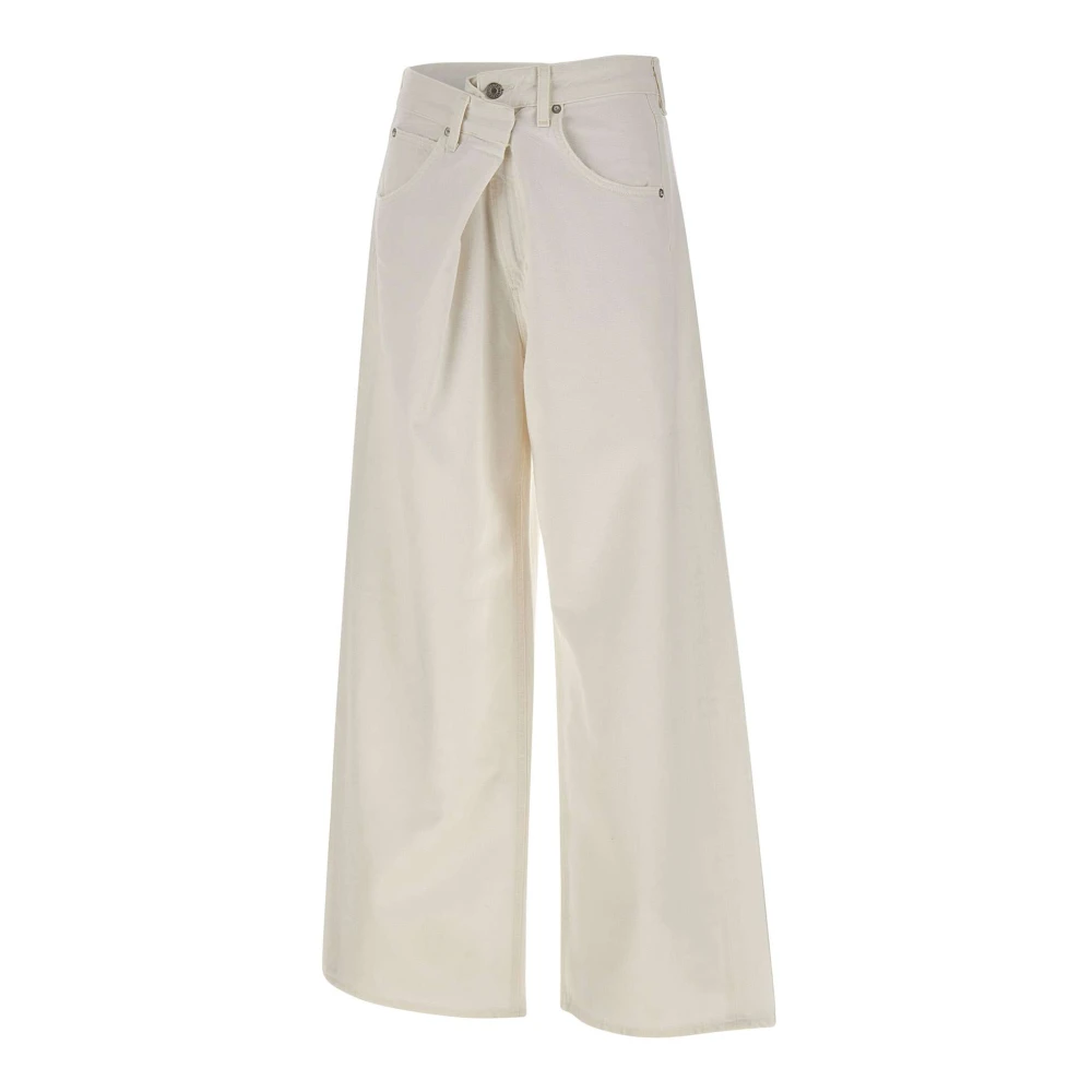 Agolde Women's White Vana Fold Jean - Wide Jeans - W27 - Jeans