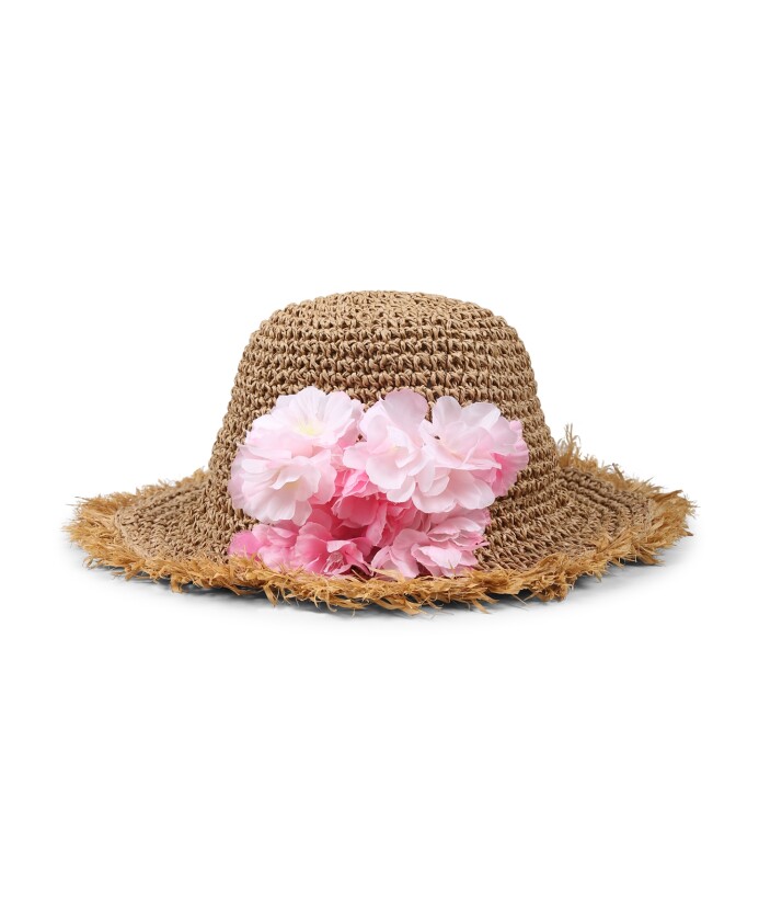bruine-strohoed-met-perzikbloesems