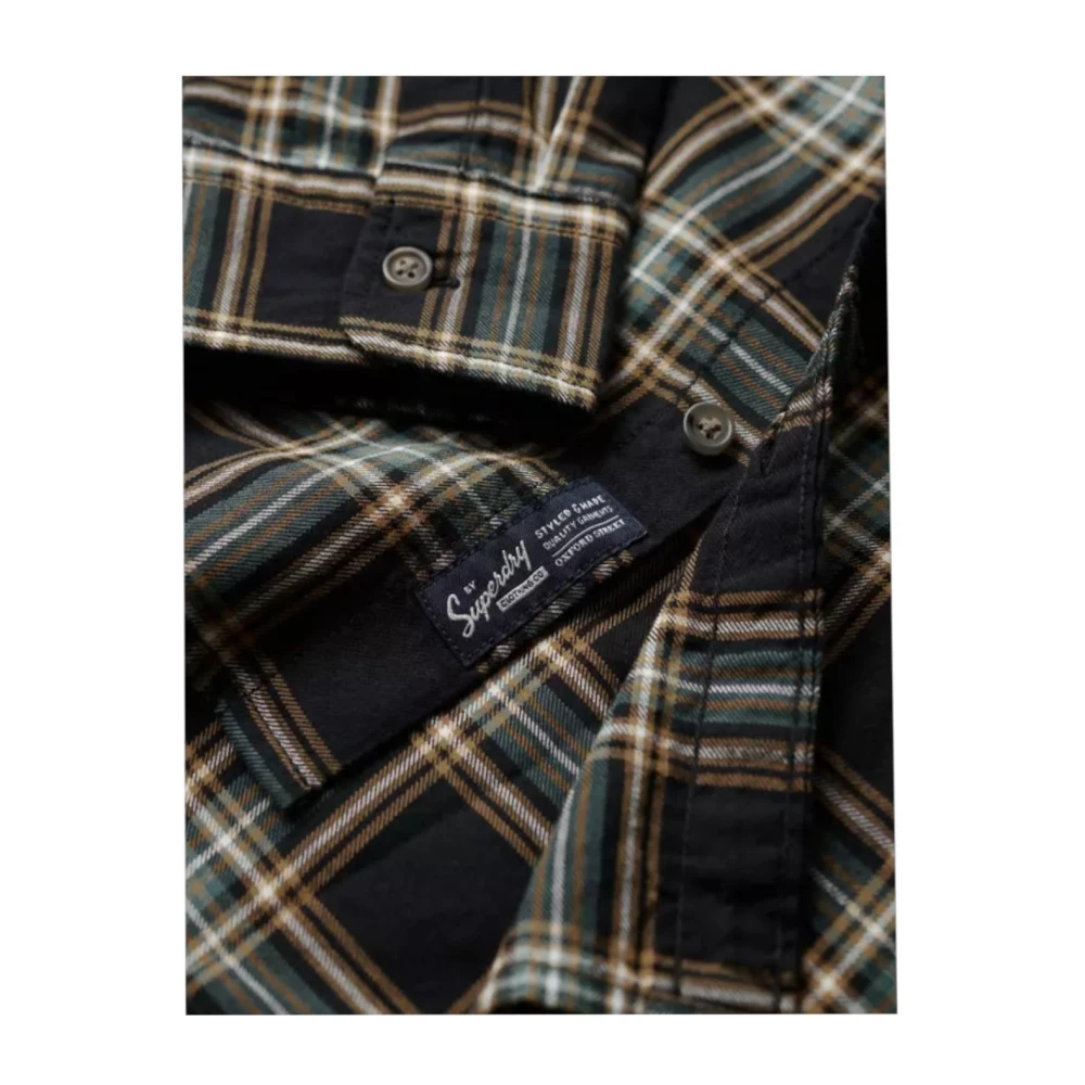 Superdry Vintage Check Overhemd Green Heren