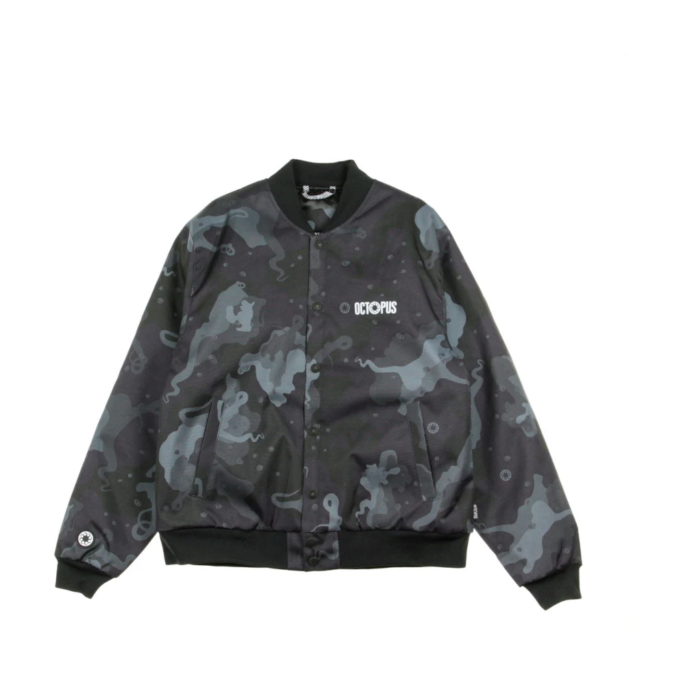 Octopus Camo Varsity Bomber Jacket Zwart Multicolor Heren