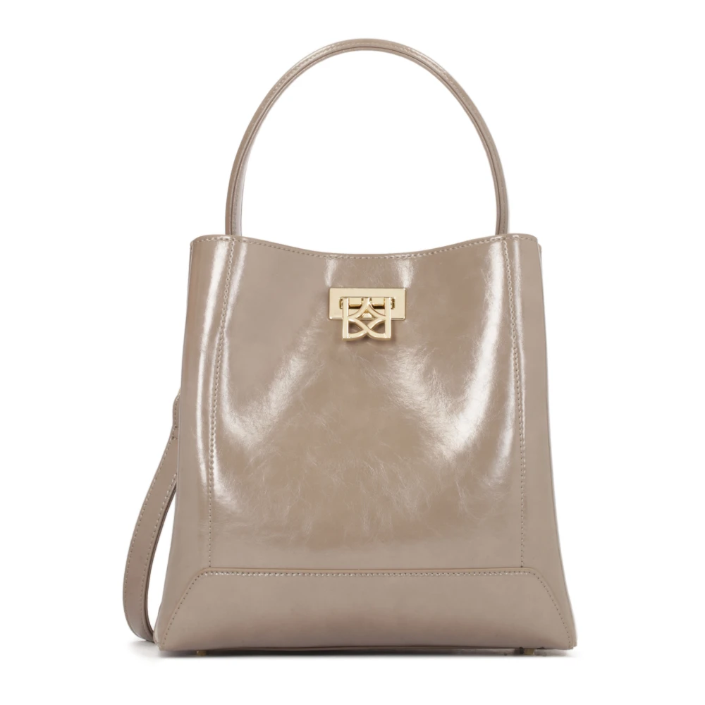 Kazar Grijze leren handtas met elegant slot Beige Dames