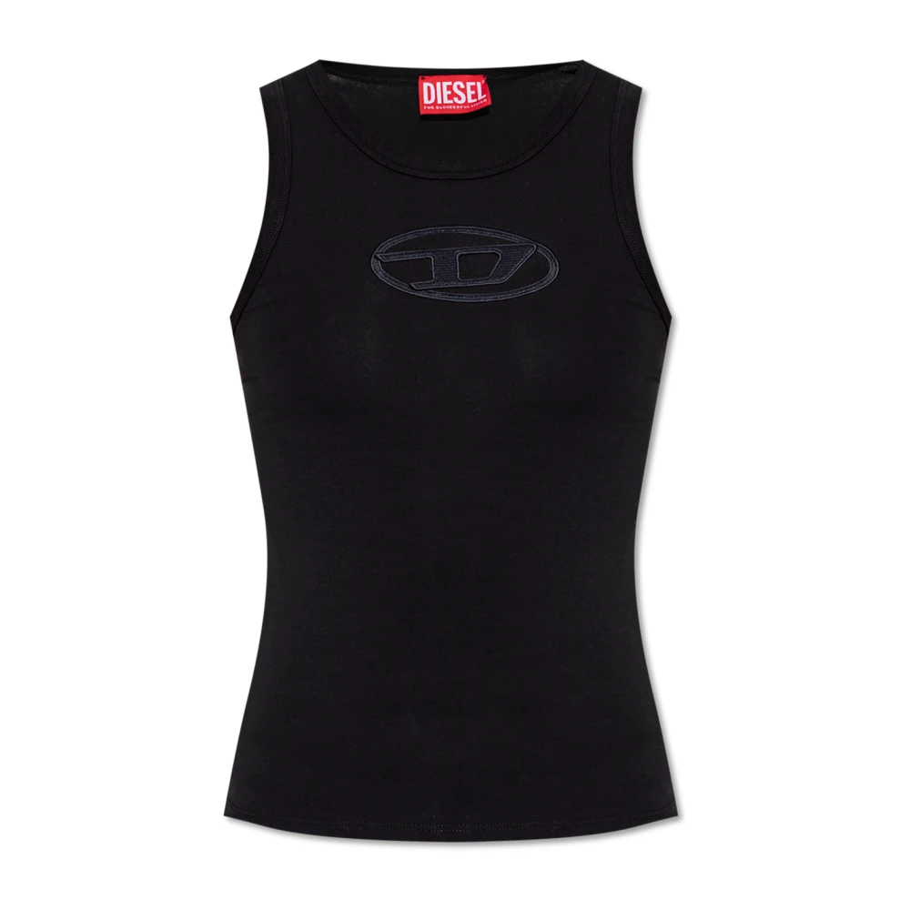 Diesel Mouwloze Casual Top met Cut-Out Details Black Dames