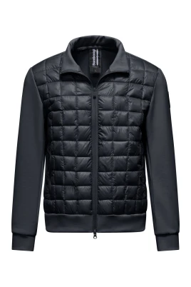 Bi-material nylon och stickad jacka