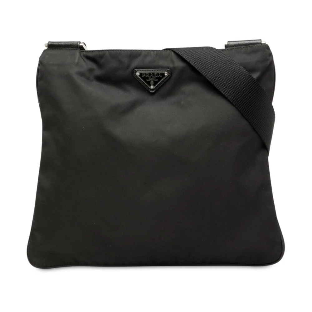 Prada Vintage Women's Black Pre-Owned Vintage Nylon Crossbody Bag
