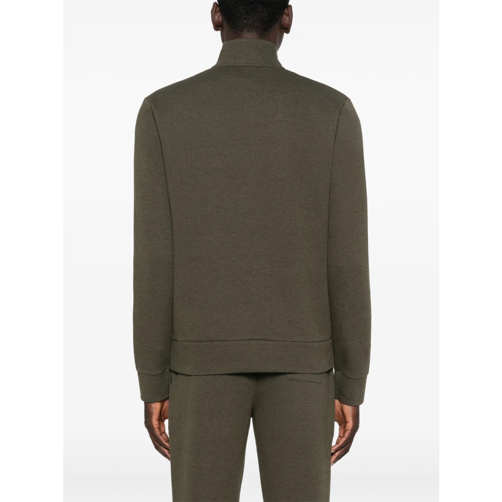 Polo Ralph Lauren Katoenen Half-Zip Gebreide Trui met Logo Green Heren