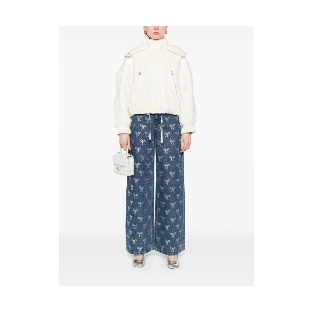 Self Portrait Wijde Jeans Blue Dames