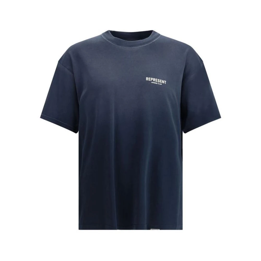 Represent Minimalistisch katoenen T-shirt met iconisch monogram Blue Heren