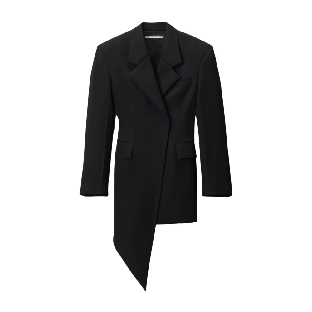 Alexander wang Zwarte Asymmetrische Blazer Korte Jurk Black Dames