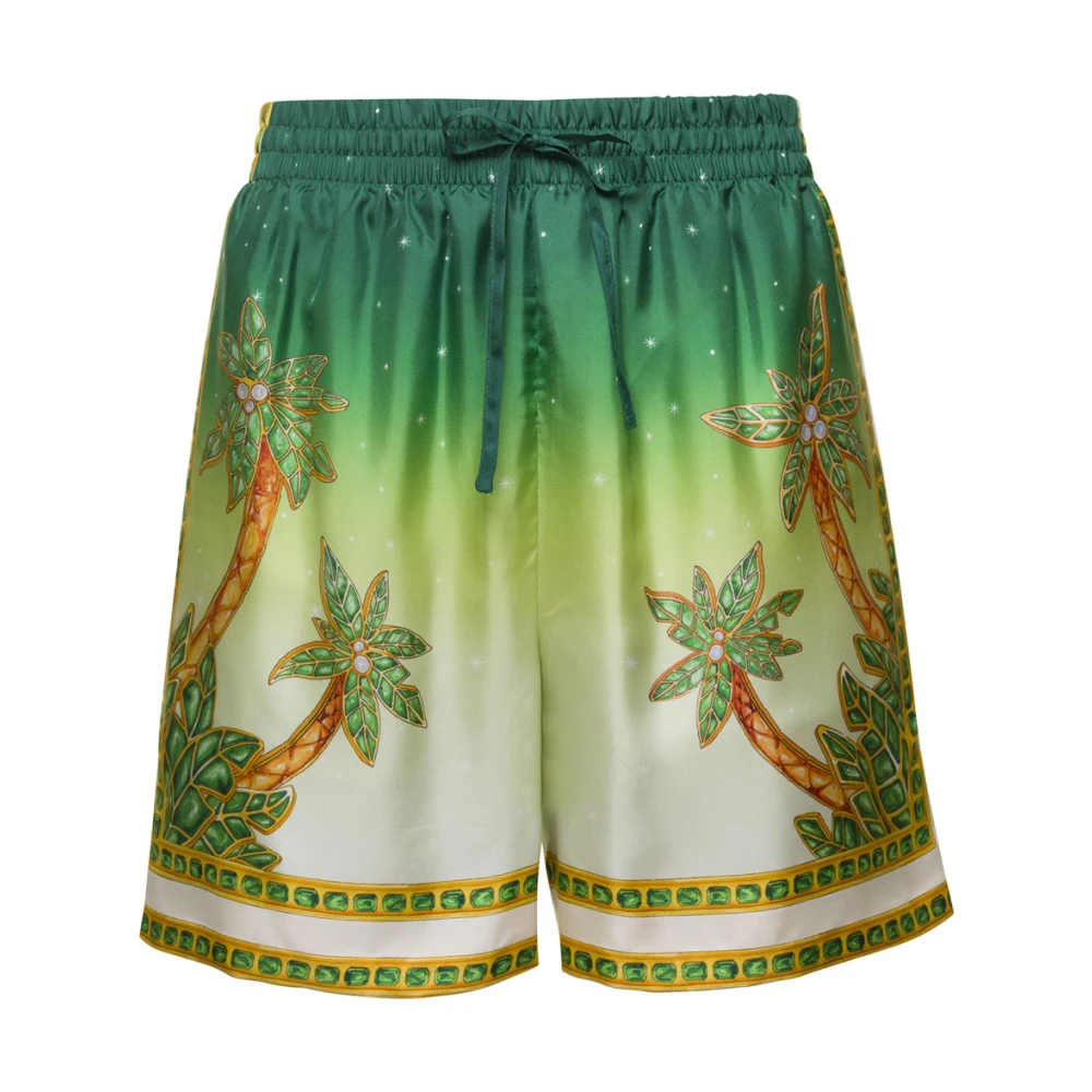 Casablanca Zijden Shorts met Trekkoord in Groen Green Heren